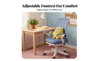 kids' Rolling Desk Chair Support Ergonomic Seat 360-Degree rotate Integrated Footrest for Students, Parents, perusing