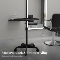 Adjustable Salon Tray Cart Hair-Resistant Casters Hairdresser Professional Trolley Rolling Salon Tray Stand Effortless Wheels