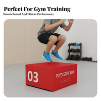 4 Pieces Stackable Foam Plyo Box Set Adjustable Height Soft Plyometric Box Shock-Absorbing Long-Lasting Construction