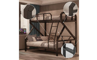 Metal Bunk Bed with Ladder Industrial Bunk Bed Frame Heavy-Duty Furniture for Teens, Students, Bedroom, Dormitory, Guest Room