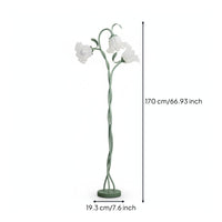 Floor Lamp with Flower Shades Adjustable 3-Head Floor Lamp Decorative for Living Room
