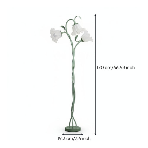Floor Lamp with Flower Shades Adjustable 3-Head Floor Lamp Decorative for Living Room