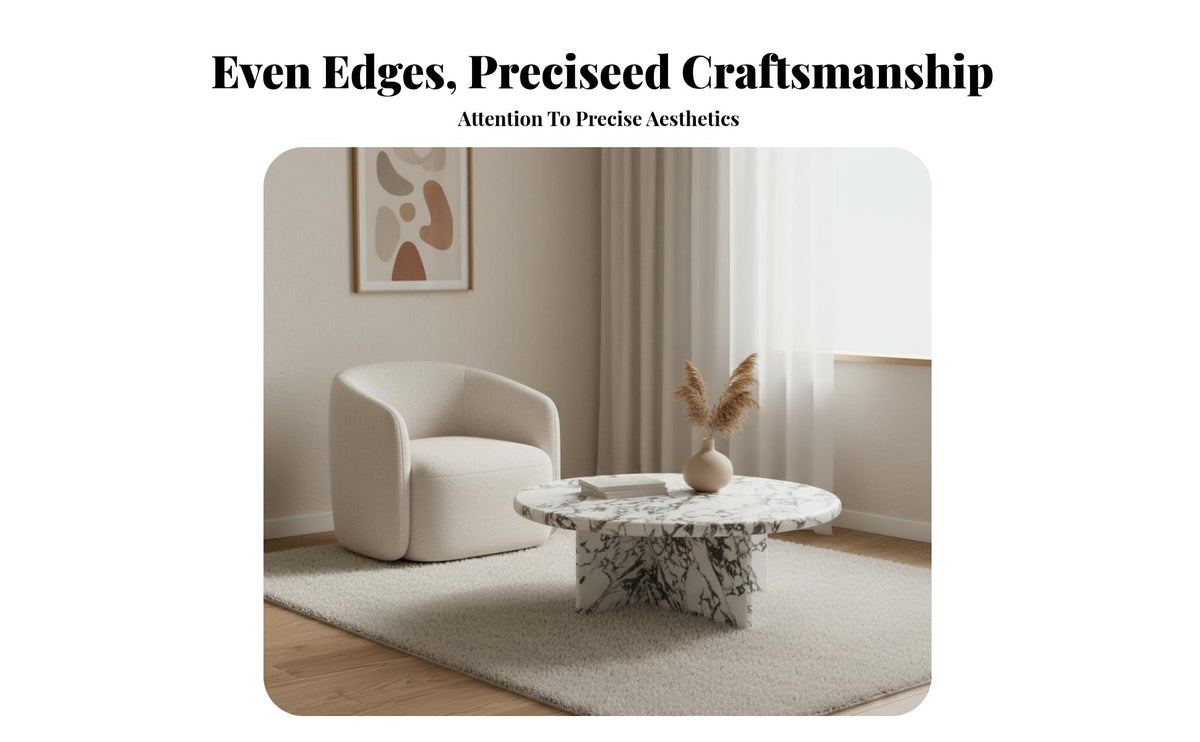 Marble Pattern Teardrop-Shaped Table Irregular Shape Home Furniture Luxurious Design Indoor Furnishing Space-Saving for Apartment Dwellers, Homeowners, Interior Designers, Living Room, Small Areas, Lounge Area, Bedroom