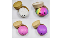 Stress-Relief Press Bun with Steamer Cute Steamer Bun Press Toy Soft Novelty for Adults, Teens, Students, Desk, Office, Classroom