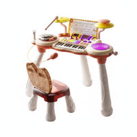Piano Toy Early Learning Multifunction Keyboard Toy Educational Kids Keyboard with Drum Pads for Beginners, Young Children, Gift Giving