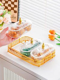 Light Luxury Sealed Fruit Plate with Compartments and Snack Box