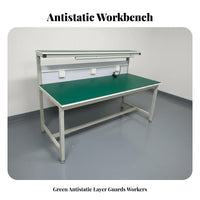 Includes LED Light Anti-Static Workbench Heavy-Duty Quality Inspection Desk Stable Frame Production Line Work Table Wear-Resistant for Factory Workers, Laboratory Technicians, Laboratoryoratory Oratory