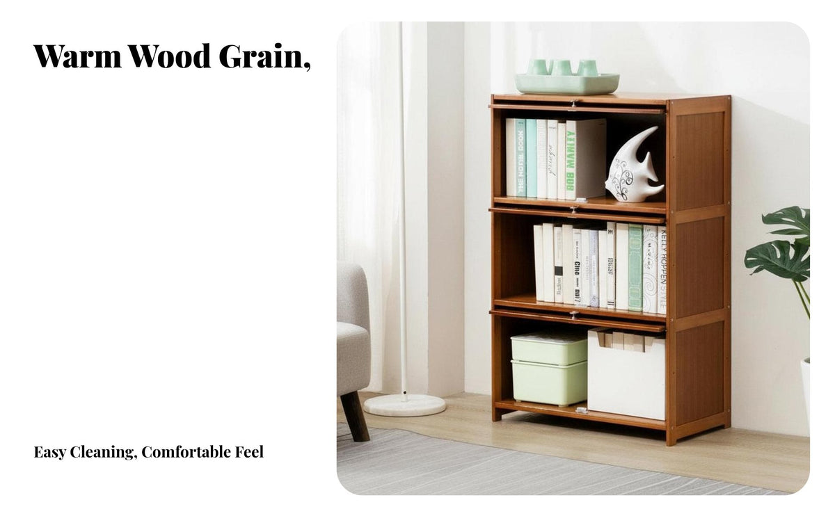 Dust-Proof Design Modular Shelf with Flip-up Doors Multi-Functional Display Cabinet Freestanding Bookcase Large Capacity for Book Collectors, Office Workers, Homeowners, Study Room, Small Areas, Bedroom