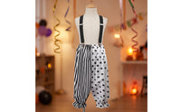 Clown Pants with Elastic Ankles Carnival-Themed Clown Pants Black and White for Entertainers, Cosplayers, Halloween, Stage Performance, Cosplay