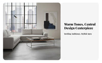 Wood Top Metal Frame Coffee Table Modernist Design Rectangular Coffee Table Small Apartment Perfect for Retro Aesthetic