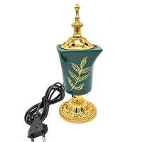 Plug-in Ceramic Incense Burner, Southeast Asian Style, Electroplated Finish