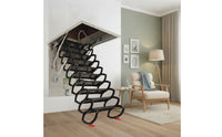 Retractable Attic Ladder Space-Saving Telescopic Attic Ladder Manual Folding Loft Steps for Homeowners, Overhead Opening