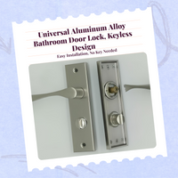Keyless Bathroom Door Lock, Privacy Protection, Aluminum Alloy, Easy Installation, Childproof, Universal Fit