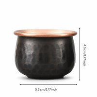 Copper Cup with Hammered Exterior Vintage Copper Tea Cup Low-Profile Drinkware for Collectors
