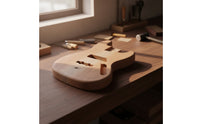 Jazz-Type Bass Body Planed Wood Glued for Luthier
