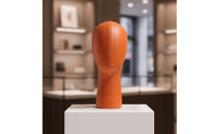 Head Mannequin with Leather Cover Short Mannequin Head with Stitched Seam for Boutiques, Stylists, Hairpiece Styling, Salon Counters