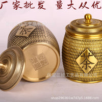 批发黄铜茶叶罐将军罐茶叶罐工艺品摆件量大从优一件代发