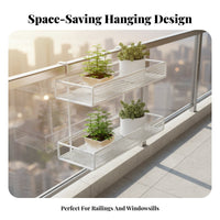 Tiered Railing Planter Weather Resistant Railing Planter Basket Large Capacity