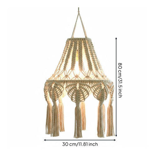 Macrame Lampshade Easy to Install Boho Suspension Shade Hand Washable