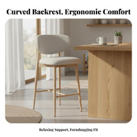 Four-Legged Counter Stool Vintage Look Upholstered Kitchen Island Stool Minimalist Design Anti-Slip Feet for Cafe Owners, Adults