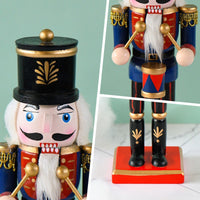 25cm King Nutcracker Christmas Decoration European Style Wooden Figurine