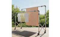 Space-Saving Double Rod Drying Rack Foldable Drying Rack with Wheels Extendable Collapsible for Apartments