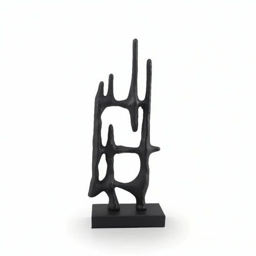 Metal Sculpture Geometric Abstract Statue Modern for Console Table, Living Room