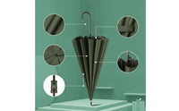 Promotional Umbrella with Curved Handle Customizable Long Shaft Umbrella Sturdy Windproof for Advertisers, Advertising Campaigns
