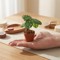 Mini Monstera Plant 1:12 Scale House Decor Textured