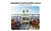 Multi-Tier Flower Rack with Hanging Bar Large Capacity for Gardeners, Homeowners