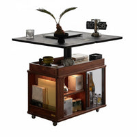 folding-top Rolling Cart Multi-Functional Side Table Space-Saving for Living Room
