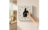 Minimalist Square Clock with Cat Silhouette Analog Square Decorative Wall Clock for Living Room