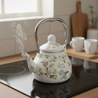 Enamel Tea Kettle Built-in Filter Floral Tea Kettle