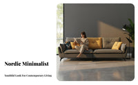Tech Material Minimalist 3-Seater Sofa Nordic Design Lounge Seating Light Luxury Couch Small Apartment Friendly for Homeowners, Business Owners, Families, Living Room, Reception Area, Office, Bedroom