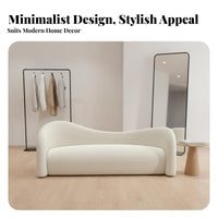 Curved Teddy Sofa Nordic design Curved Teddy Couch Space-Saving Household Seating for Apartment Dwellers, Business Owners, Living Room, Salon, Boutique