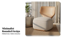 Light Luxury Design Swivel Lazy Chair Easy Assembly Armless Single Sofa Oversized Seat Modern Swivel Chair Italian Design for Apartment Dwellers, Young Adults, Bedroom, Living Room, Home Office, Lounge Area