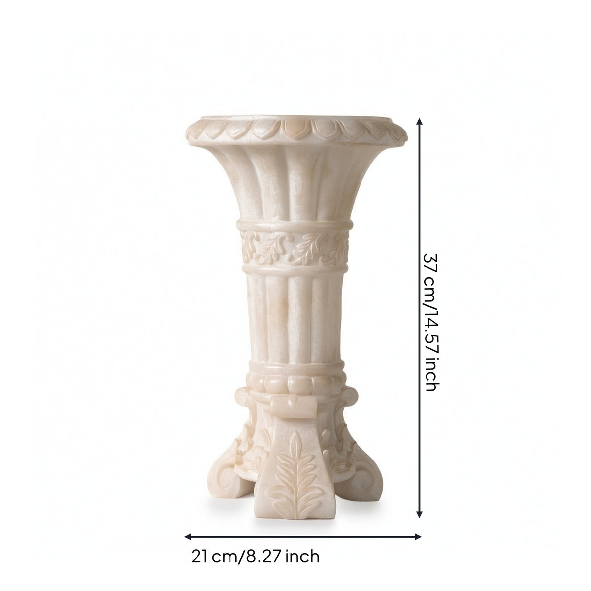 Classical Column Vase Carved Pedestal Vase Decorative Vases Tall for Florists, Entryway, Mantel
