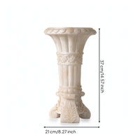 Classical Column Vase Carved Pedestal Vase Decorative Vases Tall for Florists, Entryway, Mantel
