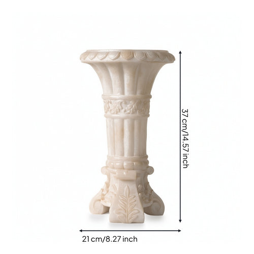 Classical Column Vase Carved Pedestal Vase Decorative Vases Tall for Florists, Entryway, Mantel