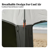 Quick Setup Ventilated Beach Tent Easy Set up uncoveredFront Beach Tent Spacious Sun Shelter 360° Ventilation for Beachon the Moveers, Families, Fishing, Camping, Picnic, Backyard