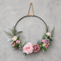Floral Wreath Ready to Hang Artificial Flower Wreath Indoor Outdoor Use