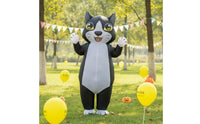 Black Inflatable Cat Suit Lightweight Cat Costume with Blower Sturdy Inflatable Costume Funny for Parades