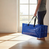 Woven Storage Bag Waterproof Zippered Moving Bag Strong for College Dorm