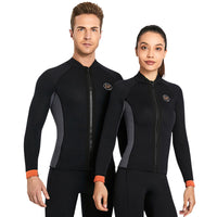 DIVE&SAIL 3mm Long Sleeve Two-Piece Wetsuit for Men and Women, Thermal, for Diving and Surfing