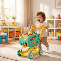 Imaginative Toy Shopping Cart Hands-on Shopping Cart Toy Push-Andpush & Play Set Realistic for Toddlers, Playroom