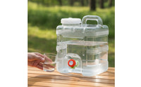 Water Bucket with Faucet Food-Grade Dispenser Bucket with Handle Lightweight Square Water Carrier for Campers