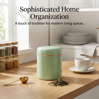 Ceramic Food Storage Jar with Airtight Metal Lid, Kitchen Storage Jars for Tea, Porcelain Food Storage Containers, Food Storage Jars with Lids