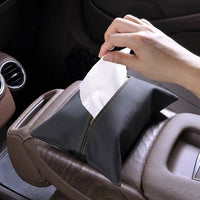 Tissue Box for Car Interior with Sun Visor Clip, PU Leather Napkin Holder in Modern Minimalist Style, Travel Accessories, Pillow Shape Leather