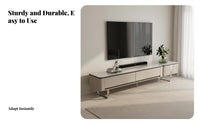 Stone Pattern Top TV Stand and Table Combination Modern design Nesting Coffee Table and TV Stand Rounded Corners Living Room Set Hidden Storage for Design lovers, Homeowners, Apartment Dwellers, Lounge, Bedroom