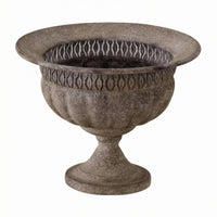 Pedestal Planter Vintage Goblet Planter Embossed Detailing Plant Holder for Courtyard, Floral Display